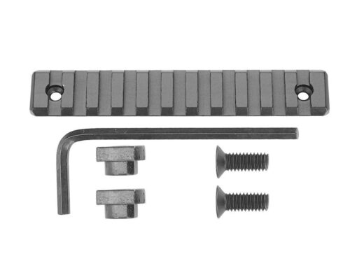 alt="TRILHO EM METAL 20 MM 11 SLOTS PADRÃO M-LOCK"