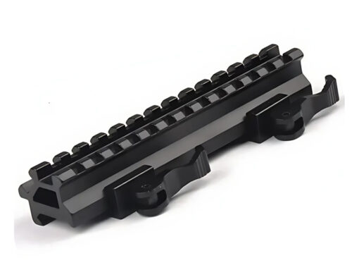 alt="ELEVADOR DUPLO DE TRILHO 20 MM 13 SLOTS COM BASE INCLINADA 45°"