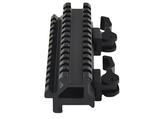 alt="ELEVADOR DUPLO DE TRILHO 20 MM 13 SLOTS COM BASE INCLINADA 45°"