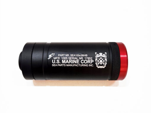 alt="SILENCIADOR E TAPA CANO 100 X 38 LISO - SEA AIRSOFT PARTS"