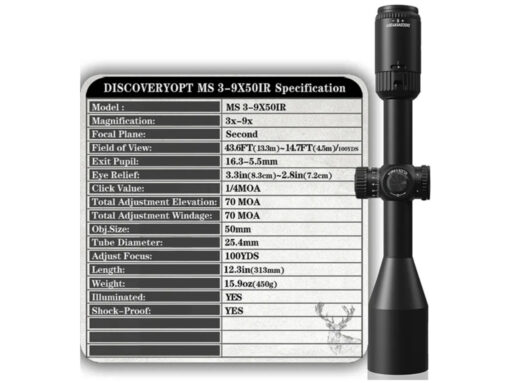 alt="Luneta Discovery MS 3-9x40IR p/ trilho 22 mm"