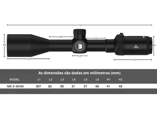 alt="Luneta Discovery MS 3-9x40IR p/ trilho 22 mm"