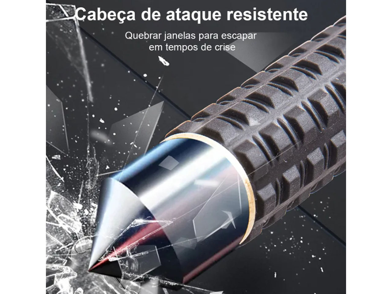 alt="BASTÃO RETRÁTIL P/ AUTO DEFESA EM AÇO CROMADO COM QUEBRA VIDRO"