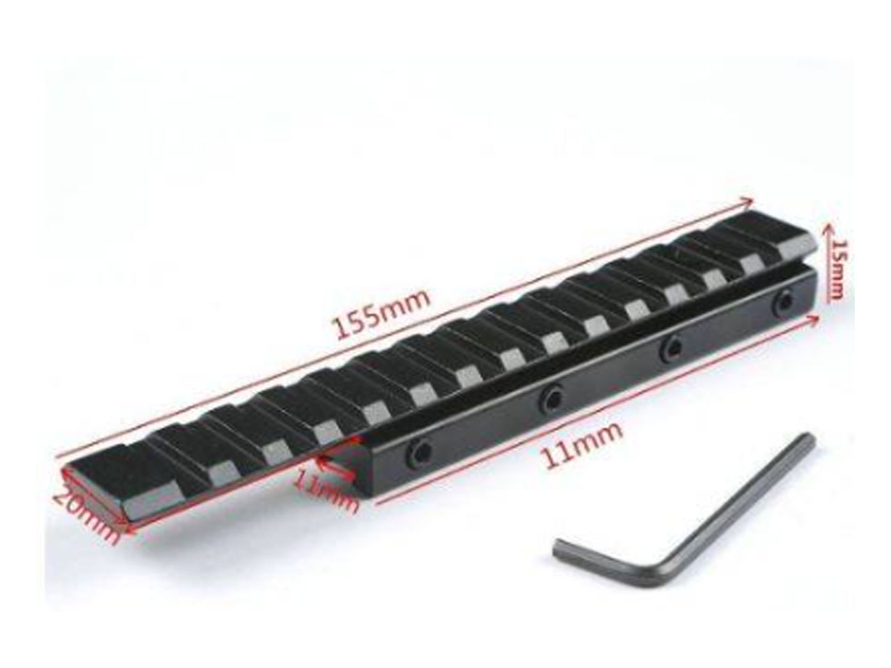 alt="ADAPTADOR / ELEVADOR DE TRILHO 11 MM PARA 22 MM - 14 SLOTS"