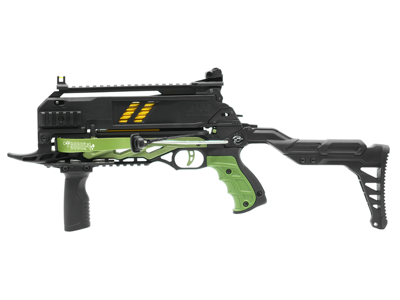 alt="Balestra / Besta Recurva 80 Libras Sobek MK-TCS3G, Com carregador de 7 setas, Verde - Man Kung"