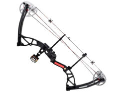 alt="Arco Composto 15-70 Libras Preto/Vermelho com acessórios, Exterminator Deluxe - EK Archery"
