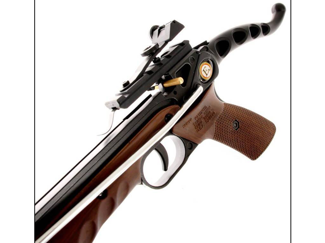 alt="Balestra recurva tipo pistola de alumínio, 80 Libras, Wood, Cobra - EK Archery"