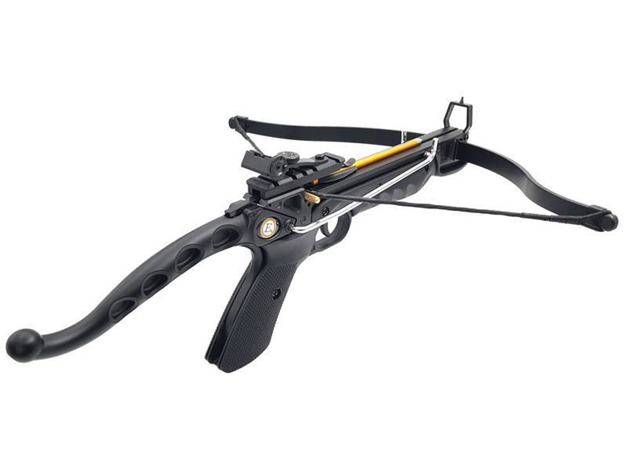 alt="Balestra recurva tipo pistola de alumínio, 80 Libras, Preta, Cobra - EK Archery"