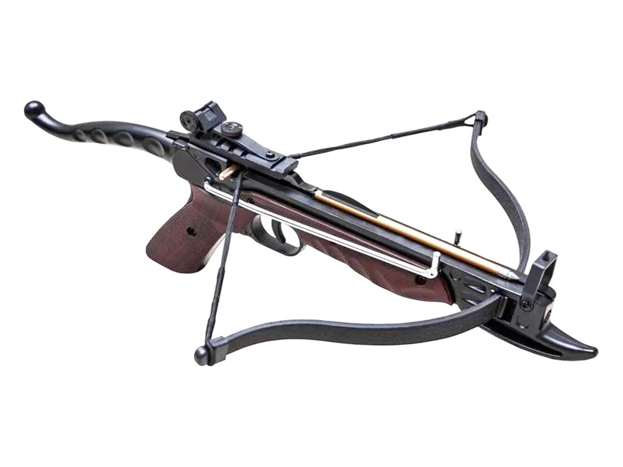 alt="Balestra recurva tipo pistola de alumínio, 80 Libras, Wood, Cobra - EK Archery"