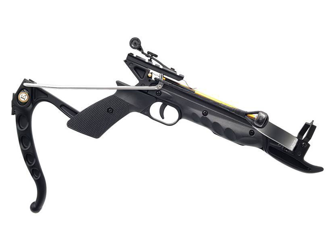 alt="Balestra recurva tipo pistola de alumínio, 80 Libras, Preta, Cobra - EK Archery"