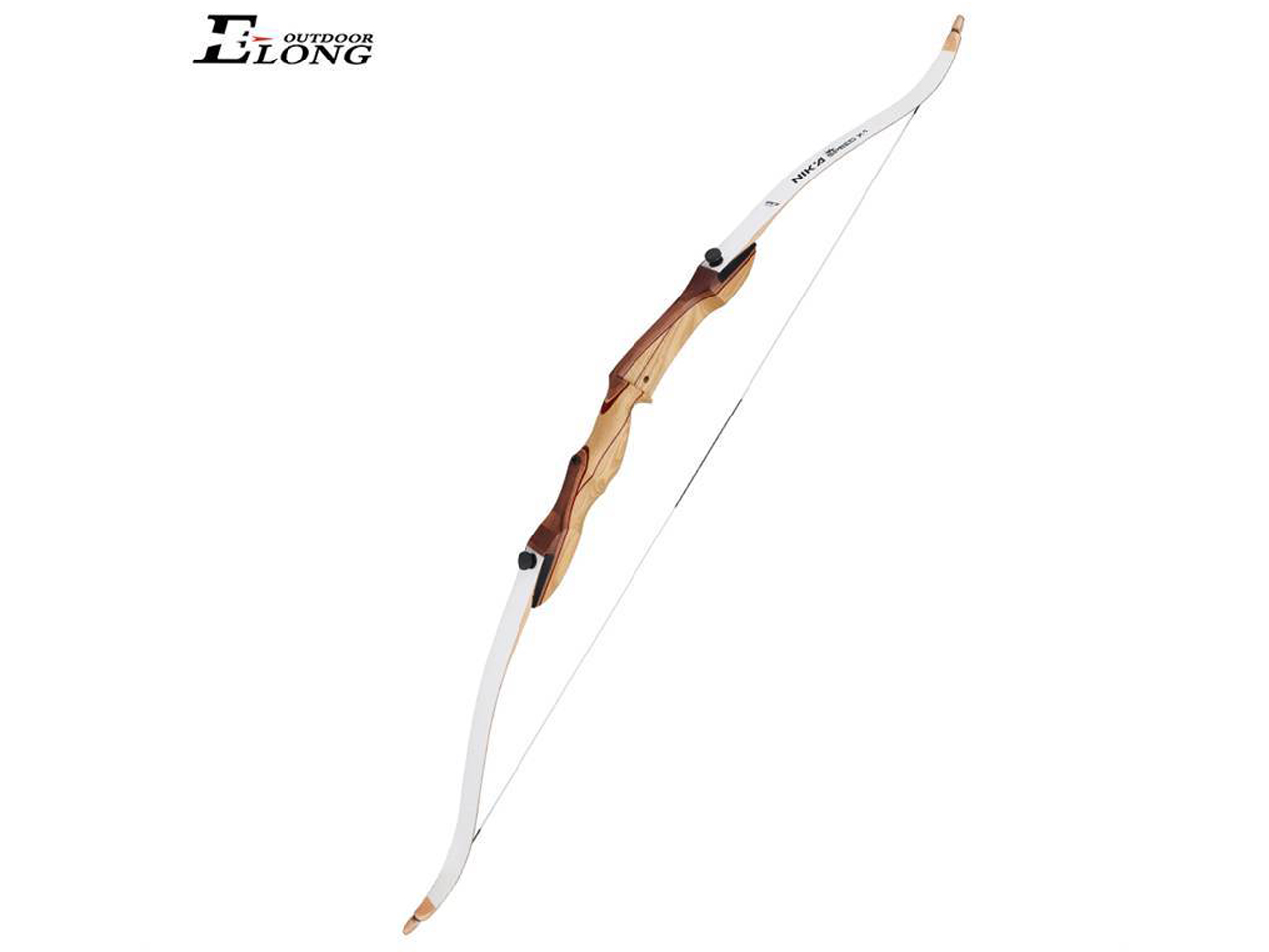 alt="Arco recurvo de madeira, 70" / 30 Lbs, para destros - Elong"